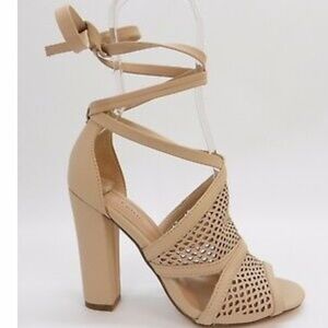 Call It Spring Cream Block Heel Sandals